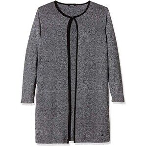 Olsen Europe Women's Long Sleeve Open Cardigan In Melange Grey Size 8/S-M $240